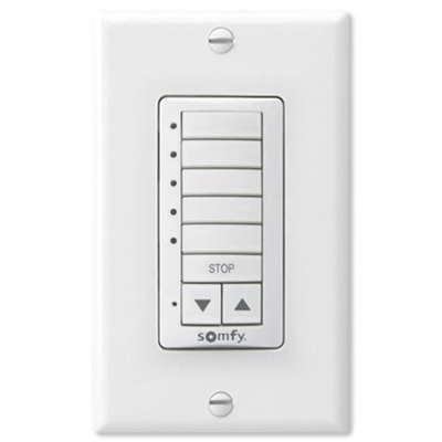 Somfy DecoFlex 5 Channel RTS Wirefree Wall  Switch White 1810813 Free Shipping  | Florida Automated Shade