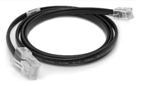 4-Conductor 26 AWG Modular Cable RJ9 to RJ45 - 2.5 ft. (Data Only, Black)